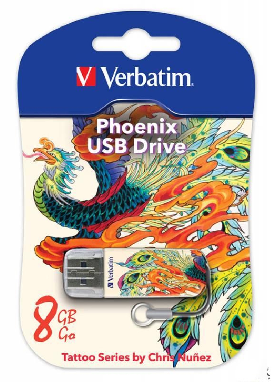 Flash Drive 8GB Verbatim Mini Tattoo Edition Phoenix
