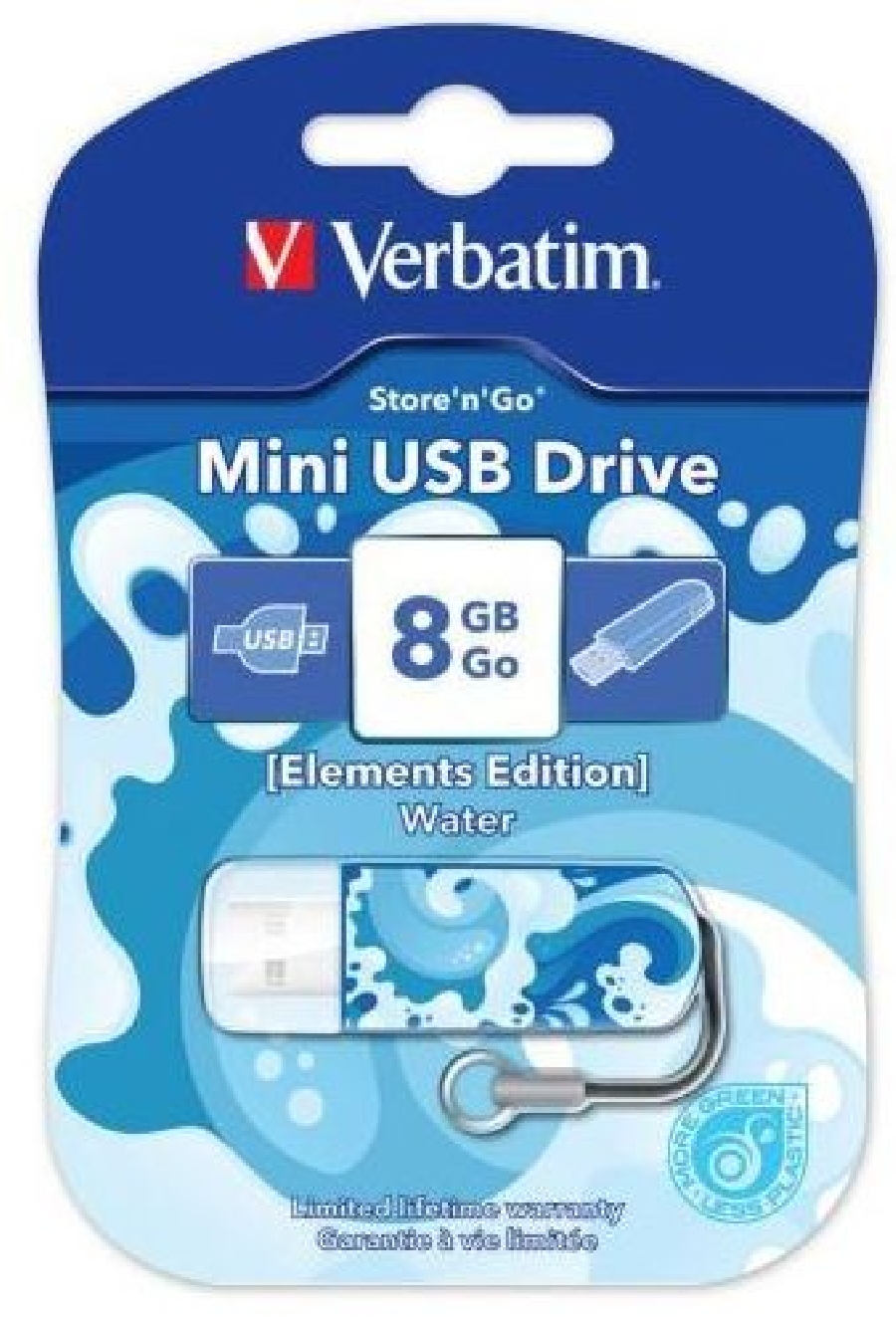 Flash Drive 8GB Verbatim Mini Elements Water