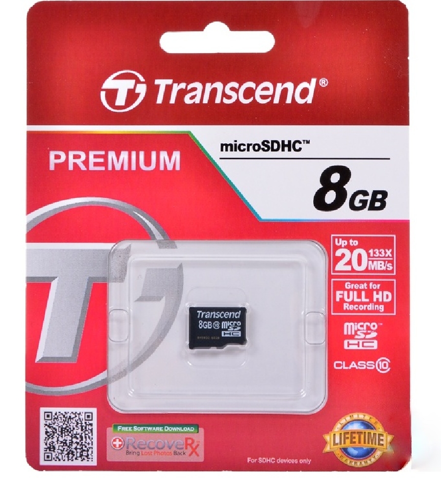 Micro SDHC 8 GB Transend Class10  w/o adapter