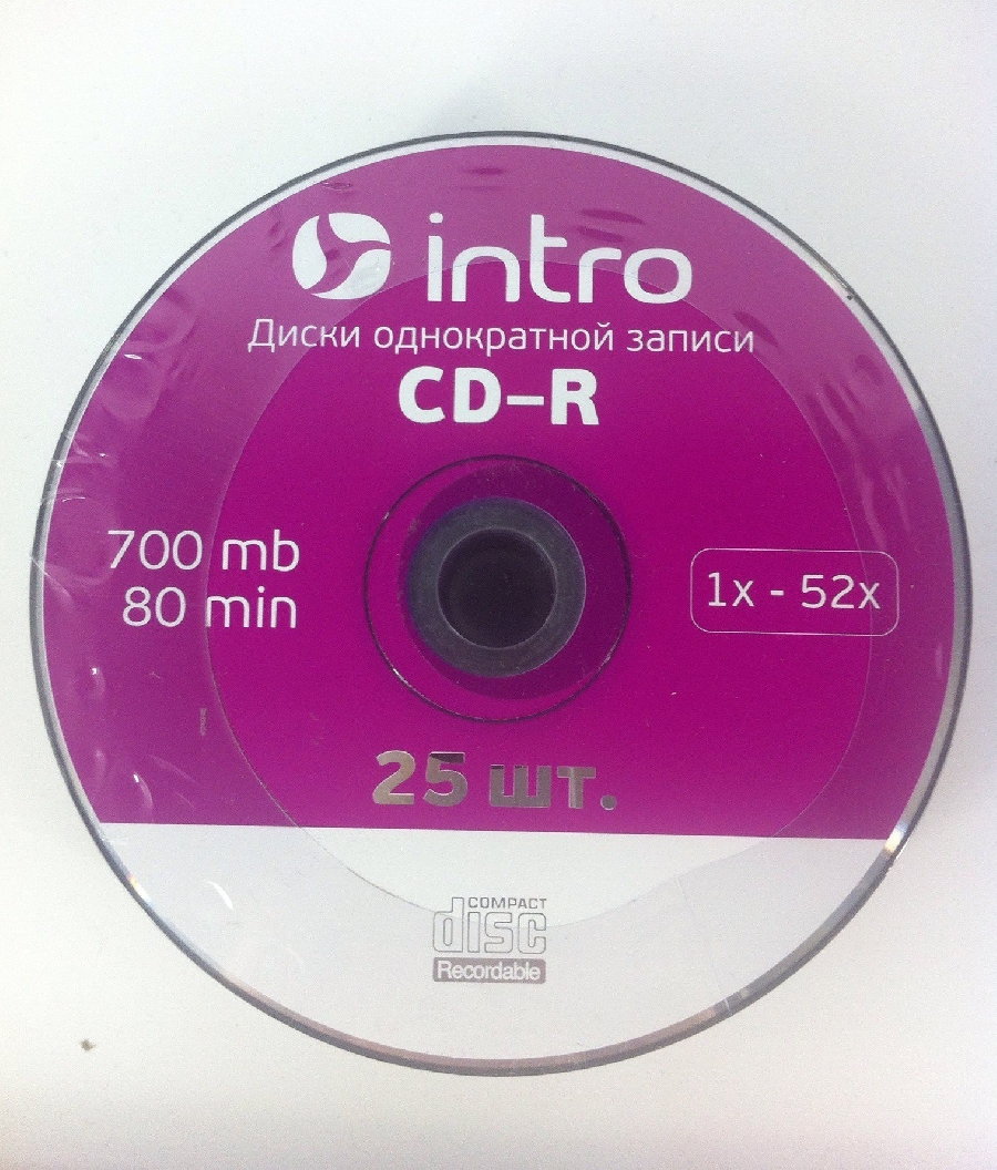 CD-R  (25) Intro 52x 700mb Bulk