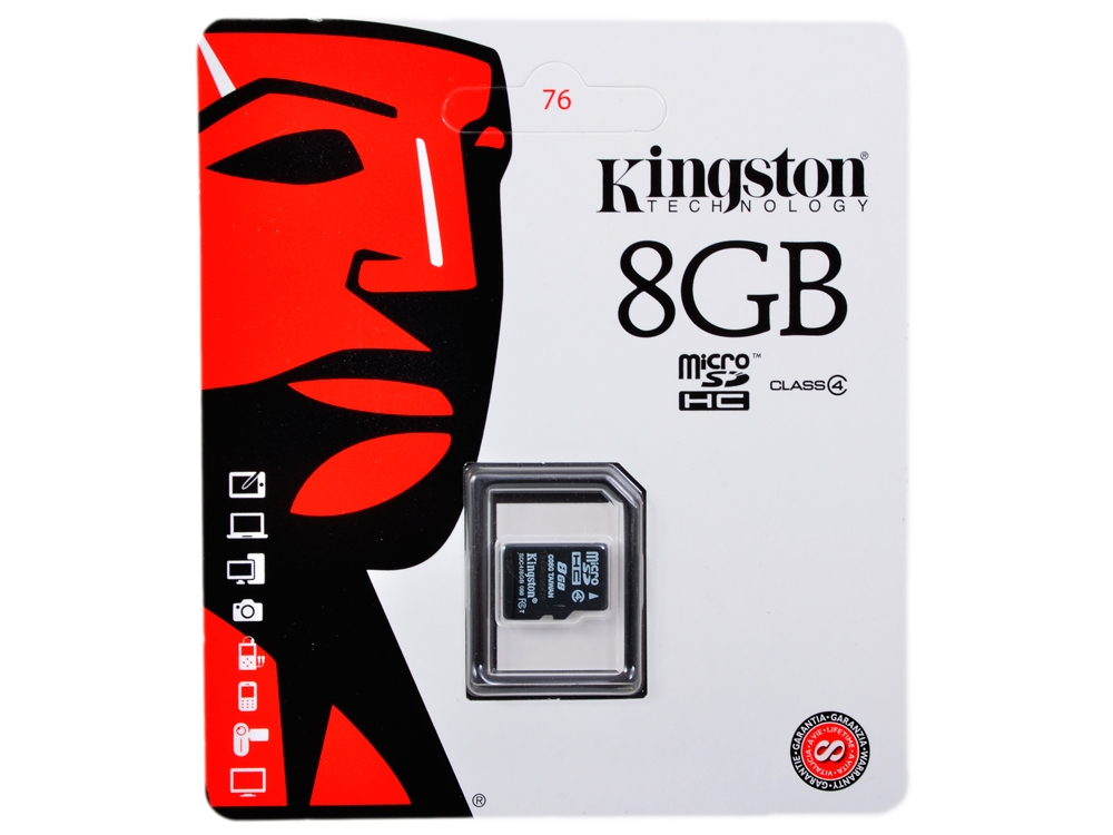 Micro SDHC 8 GB Kingston Class4 w/o adapter