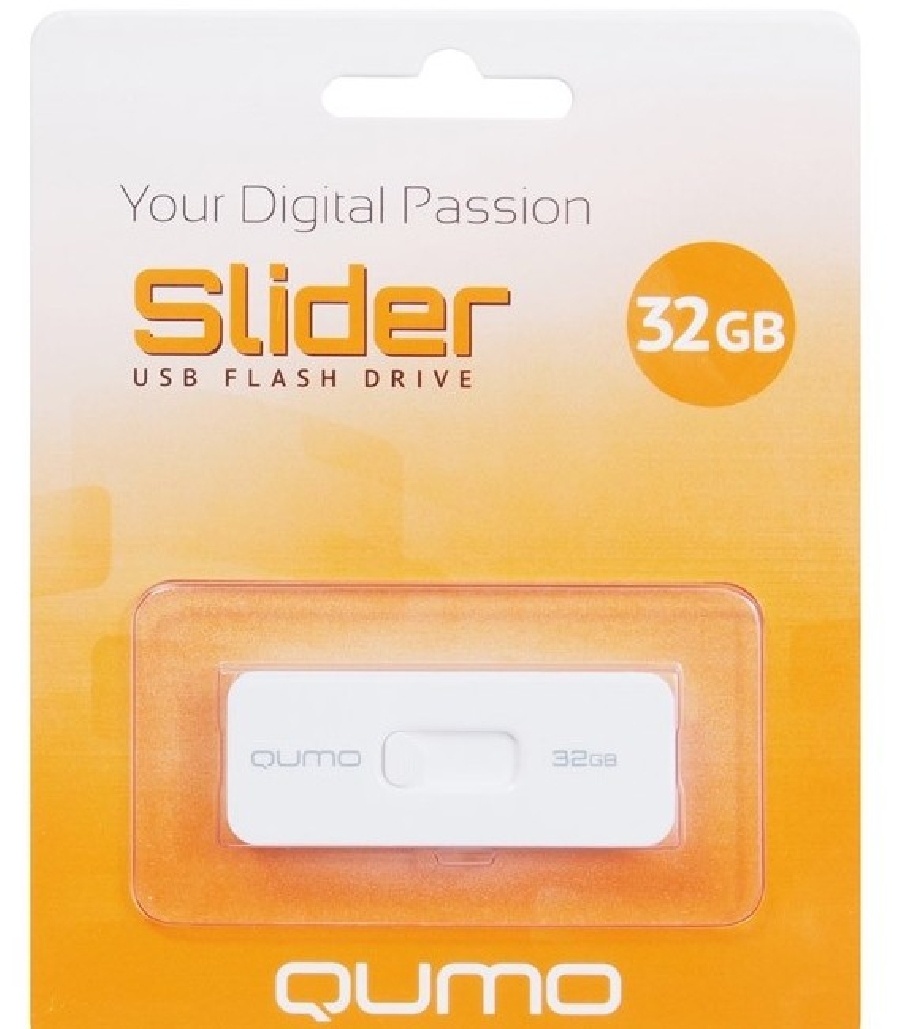 Flash Drive 32GB QUMO Slider-01 White