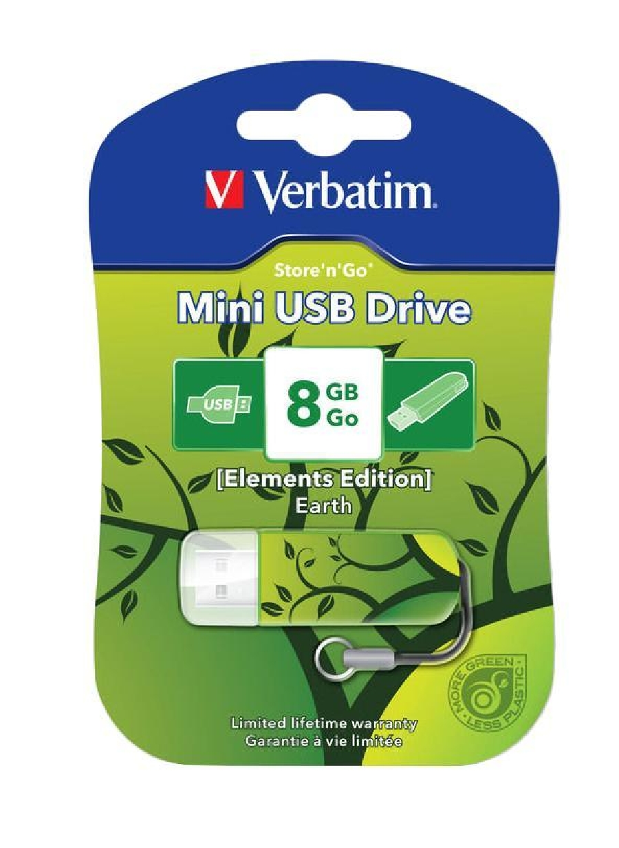 Flash Drive 8GB Verbatim Mini Elements Earth