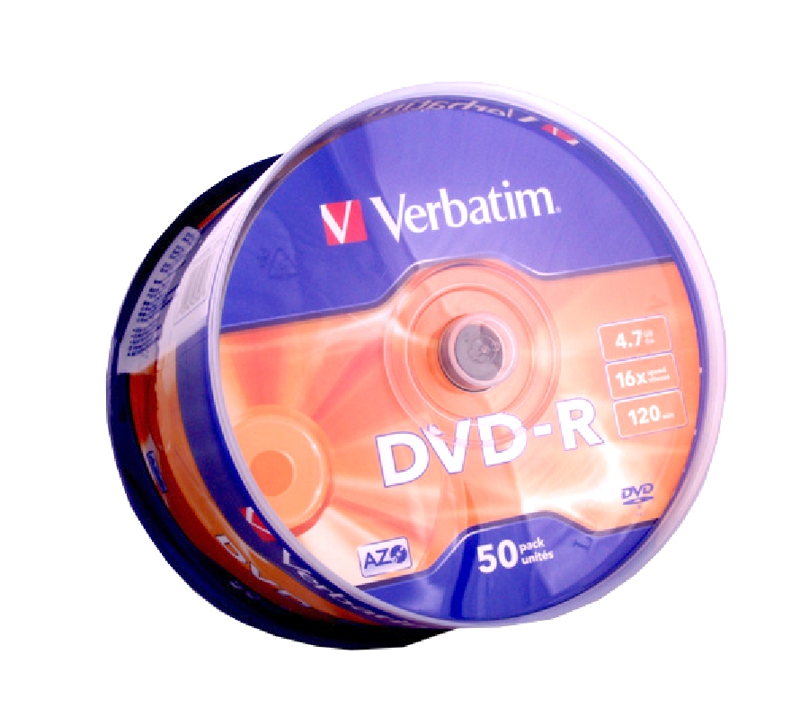 DVD-R  (50) 4.7GB VERBATIM 16x Cake