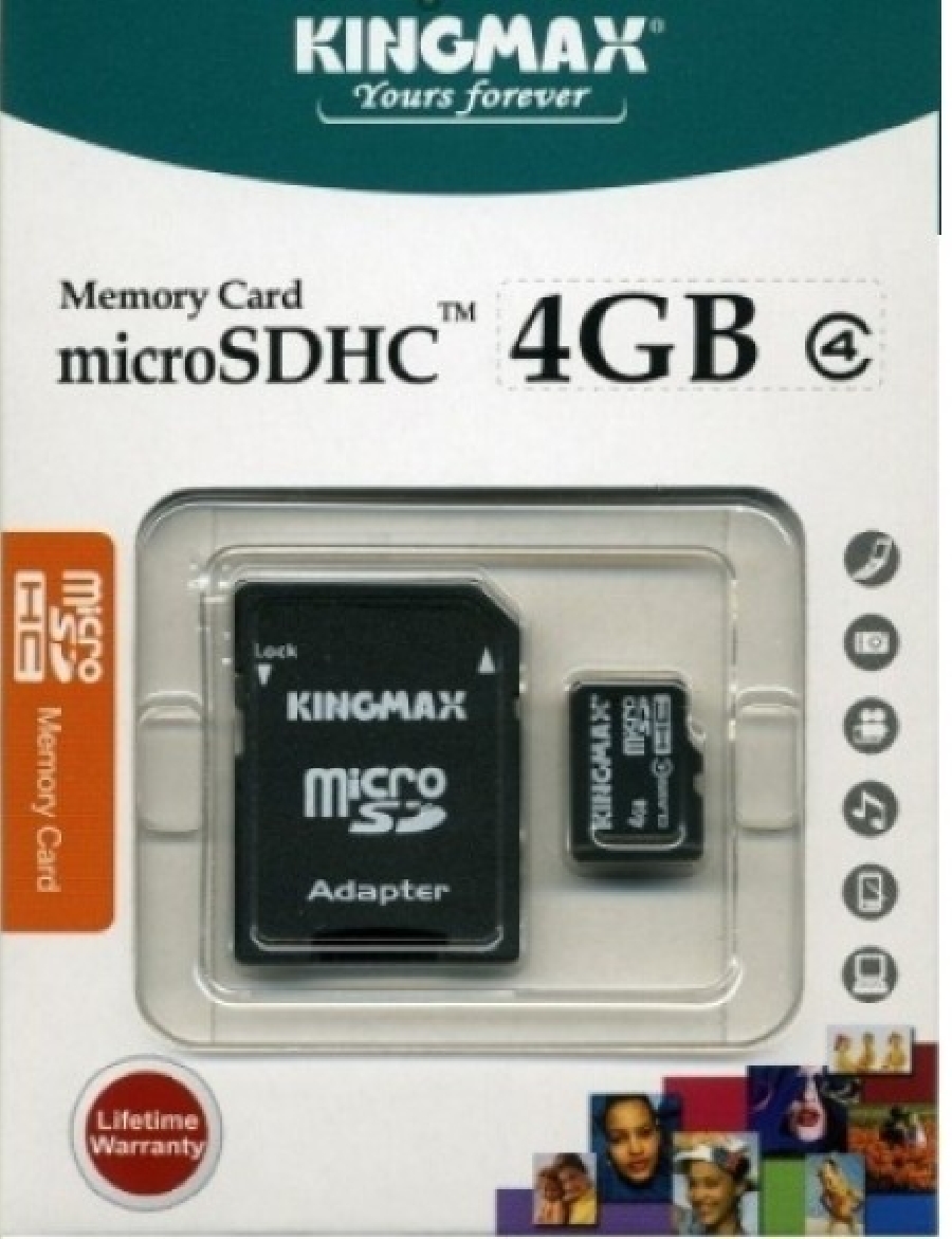 Micro SDHC 4 GB Kingmax Class 4