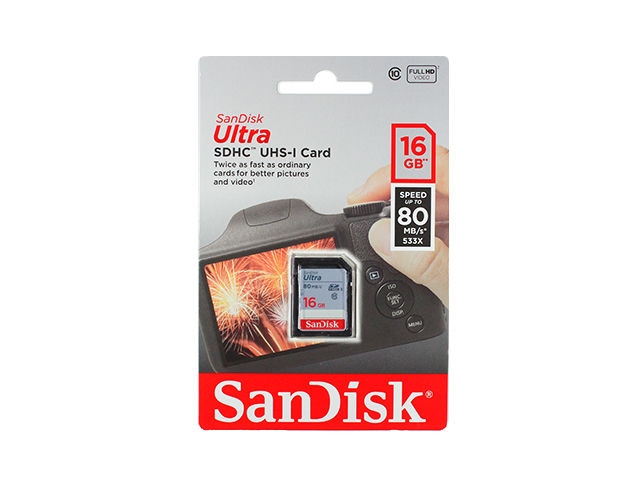 SDHC 16 GB Sandisk class10 80Mb/s
