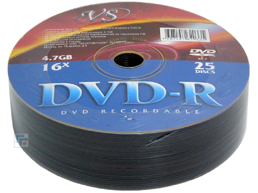 DVD-R  (25) 4.7GB VS 16x Shrink