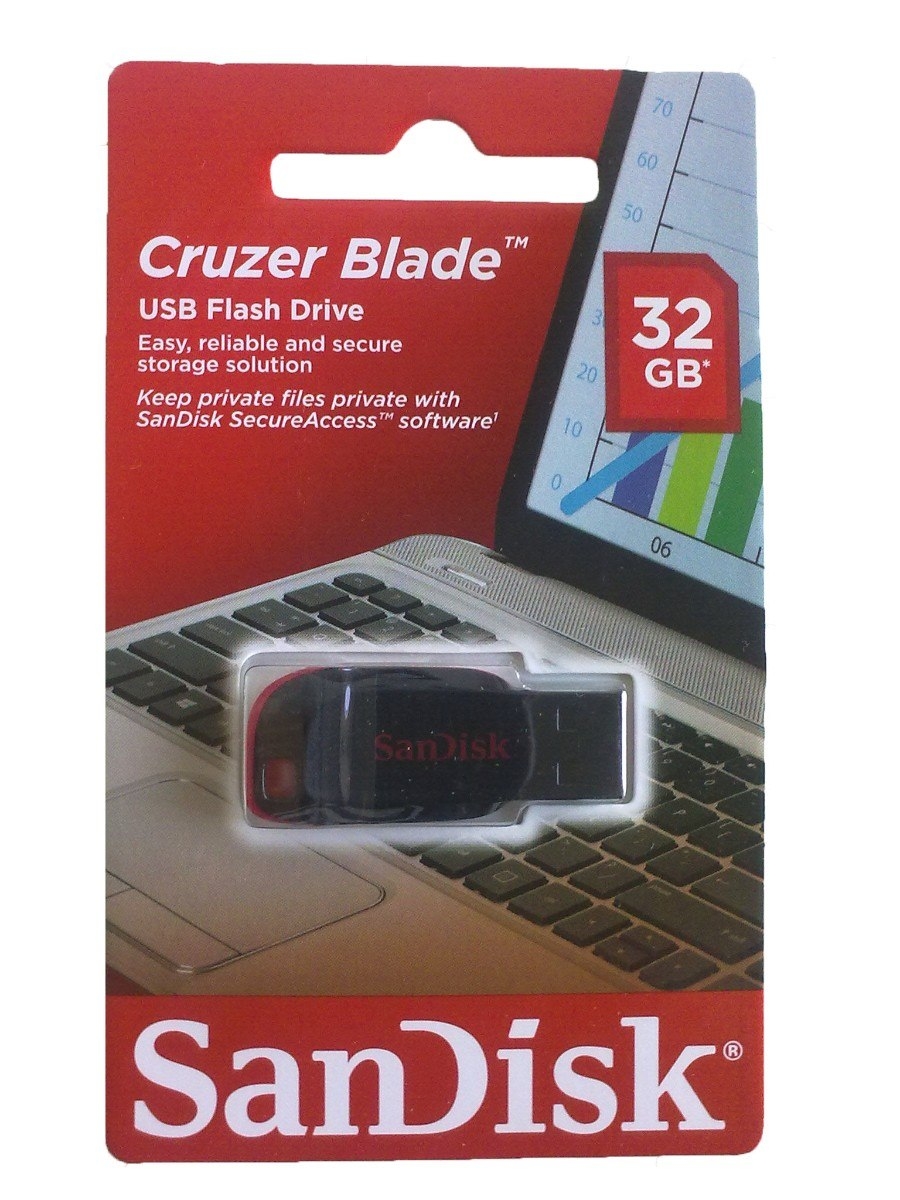 Flash Drive 32GB Sandisk Z50 Cruzer Blade Bl Black