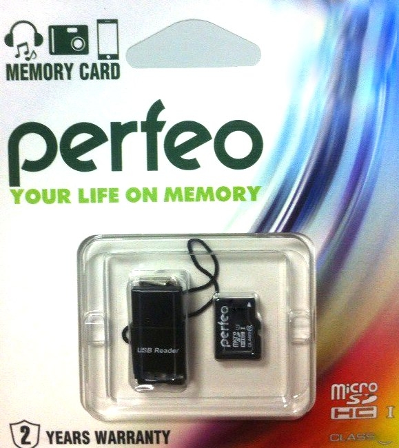 Micro SDHC 16 GB Perfeo Class10 + USB