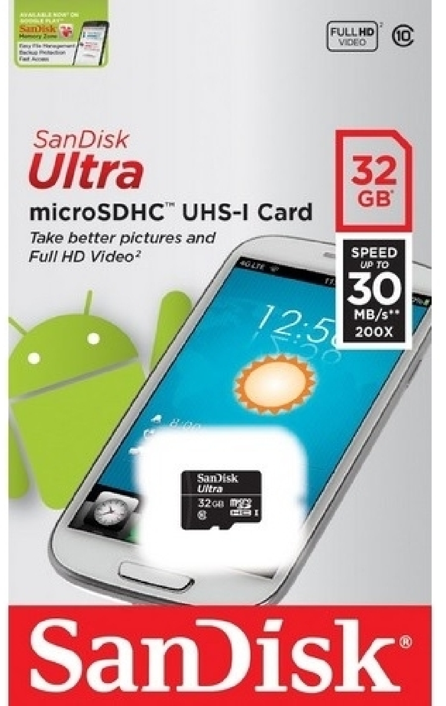 Micro SDHC 32 GB Sandisk class10 Ultra без адапт