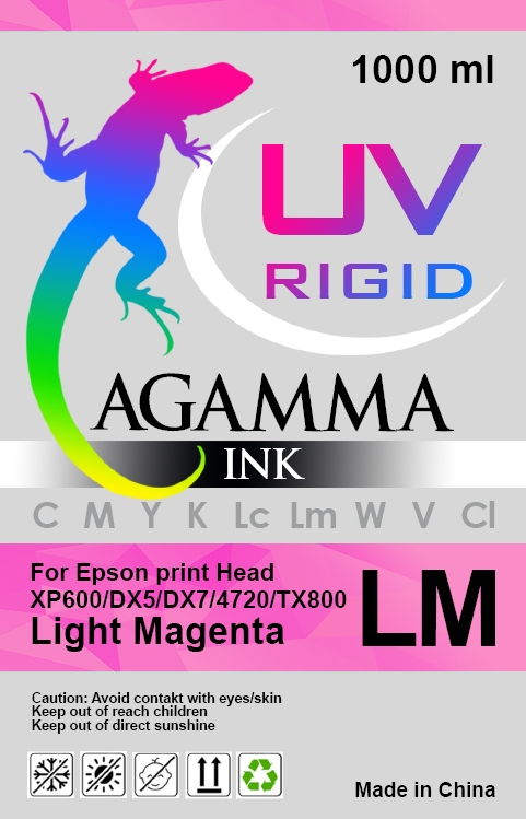 УФ чернила UV-Rigid AGAMMA 1л./бут. L. Magenta (для твердых поверхностей)