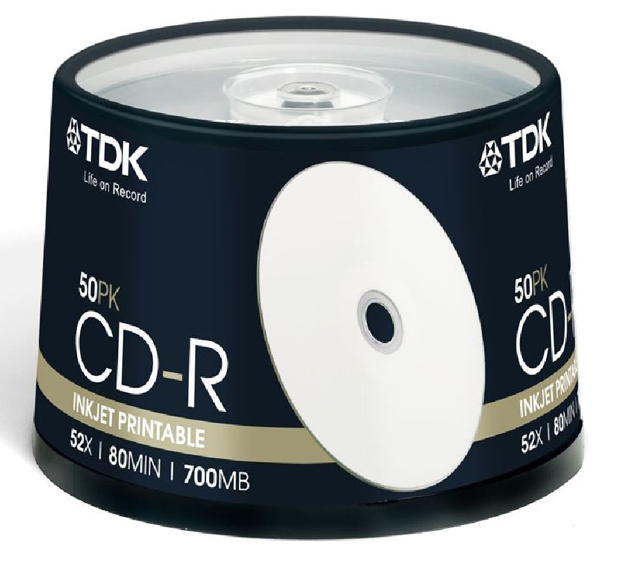 CD-R  (50) TDK 52x 700mb Cake INKPRINT