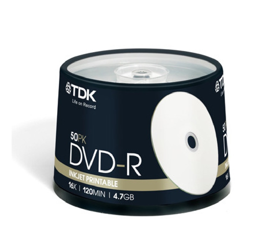 DVD-R  (50) 4.7GB TDK 16x print Cake
