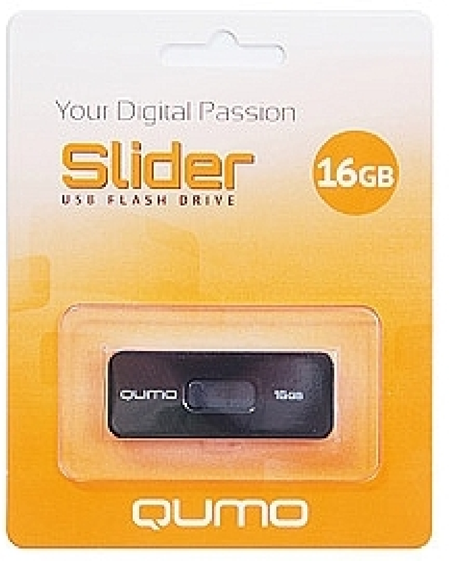 Flash Drive 16GB QUMO Slider-01 Black