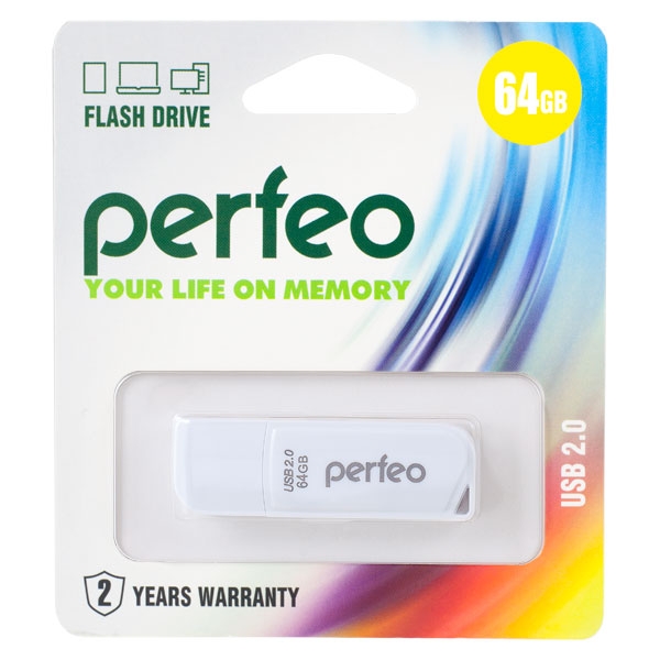 Flash Drive 64GB Perfeo C10 White
