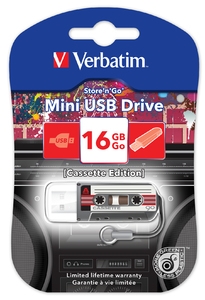Flash Drive 16GB Verbatim Mini Cassette Black
