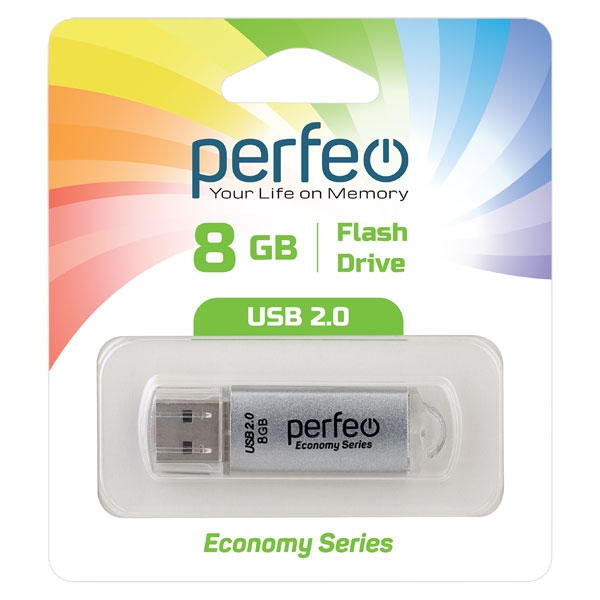 Flash Drive 8GB Perfeo E01 Silver
