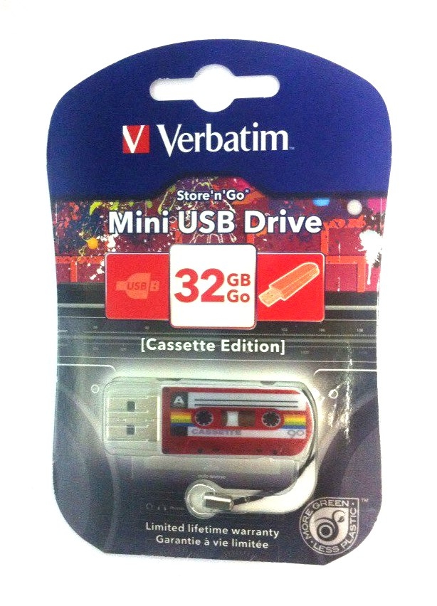 Flash Drive 32GB Verbatim Mini Cassette Red