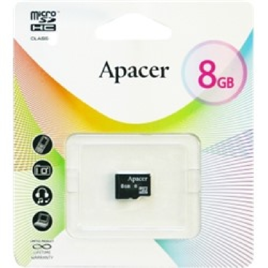 Micro SDHC 8 GB Apacer Class10 w/o adapter
