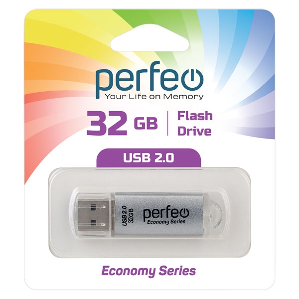 Flash Drive 32GB Perfeo E01 Silver