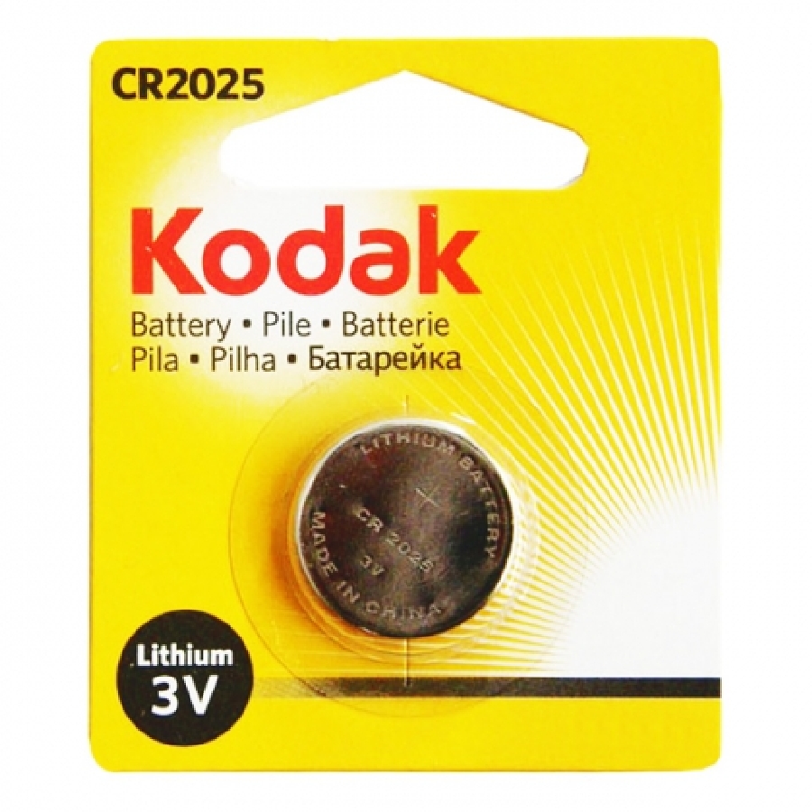 Батарейка CR2025 Kodak, 1 шт, блистер