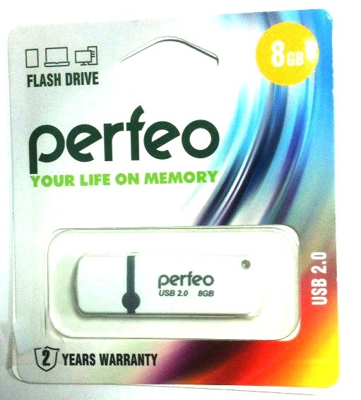 Flash Drive 8GB Perfeo C07 White