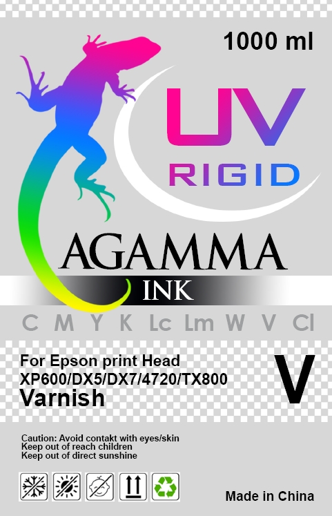 УФ чернила UV-Rigid AGAMMA 1л./бут. Varnish (для твердых поверхностей)