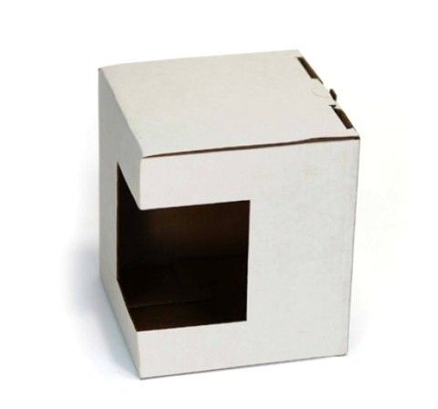 Коробка для кружек склеенные бумажные с окном 120х100х85мм