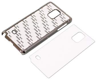 2D Чехол для Samsung Galaxy Note 4 серебряный хромированный (со вставкой под сублимацию)