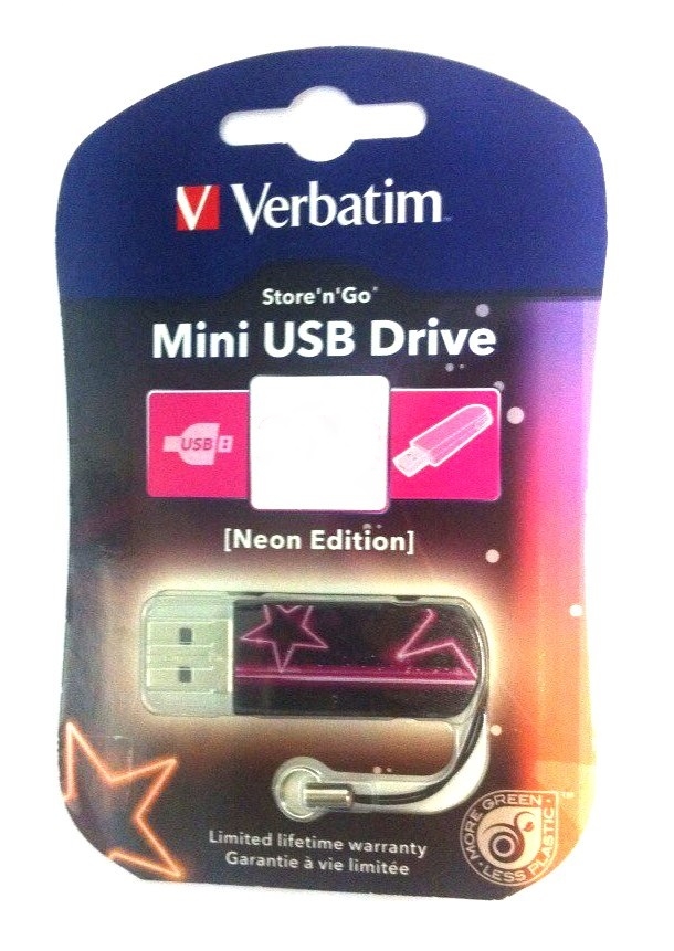 Flash Drive 16GB Verbatim Mini Neon Pink