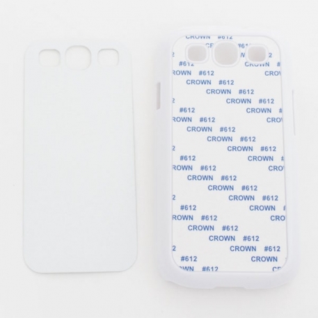 2D Чехол пластиковый для Samsung Galaxy S3 i9300 белый (со вставкой под сублимацию)