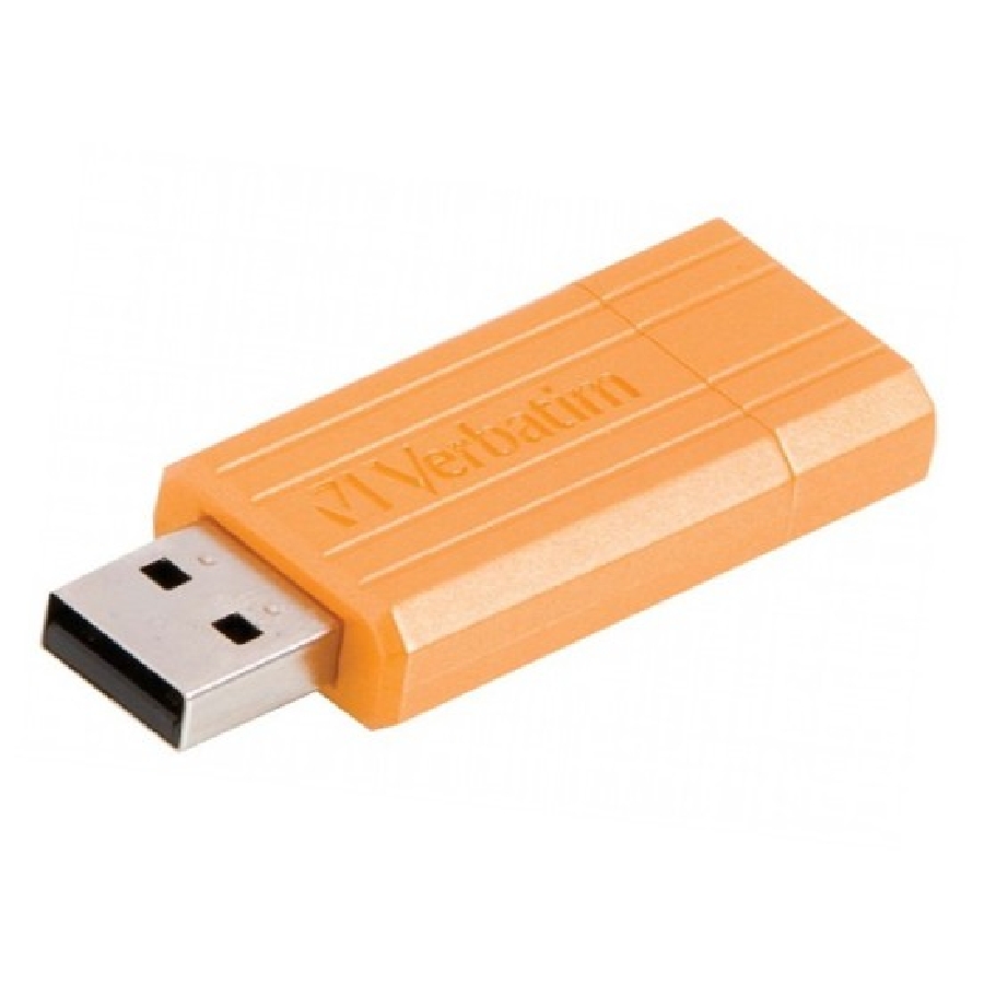 Flash Drive 8GB Verbatim Pin Stripe Orange