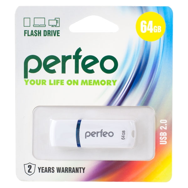 Flash Drive 64GB Perfeo C09 White