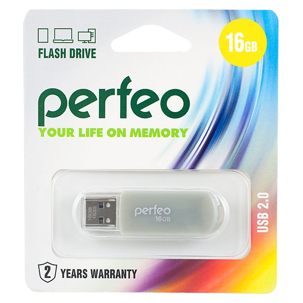 Flash Drive 16GB Perfeo C03 Grey