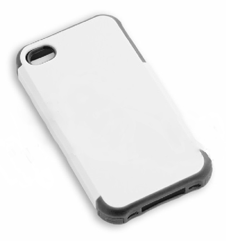 3D Чехол белый пластиковый глянцевый чехол для смартфона Apple iPhone  5/5s с черным силиконовым противоударным бампером  (для 3D-вакуумной машины)
