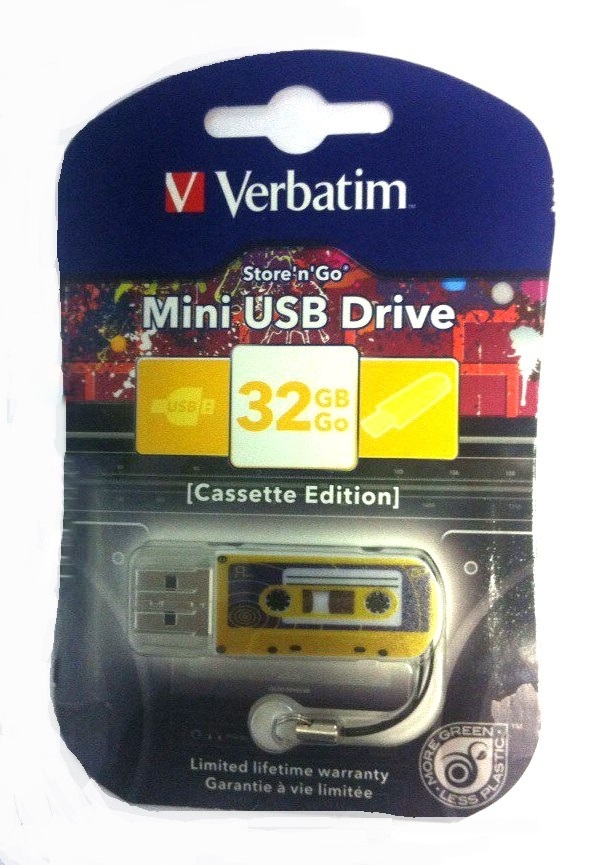 Flash Drive 32GB Verbatim Mini Cassette Yellow