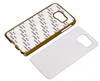 2D Чехол пластиковый для Samsung Galaxy S6 золотой хромированный (со вставкой под сублимацию)