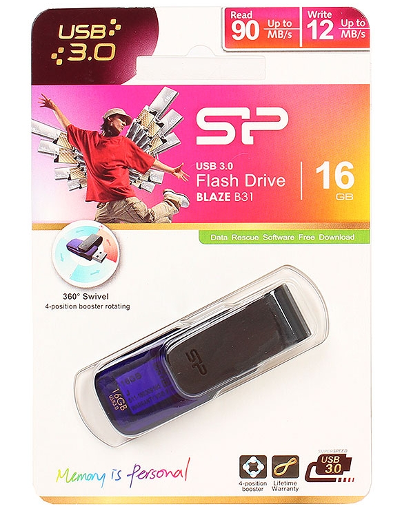 Flash Drive 16GB Silicon Power Blaze B31 фиолетовая