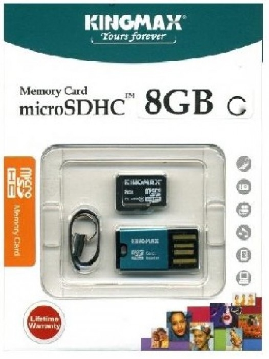 Micro SDHC 8 GB Kingmax Class 10 + USB