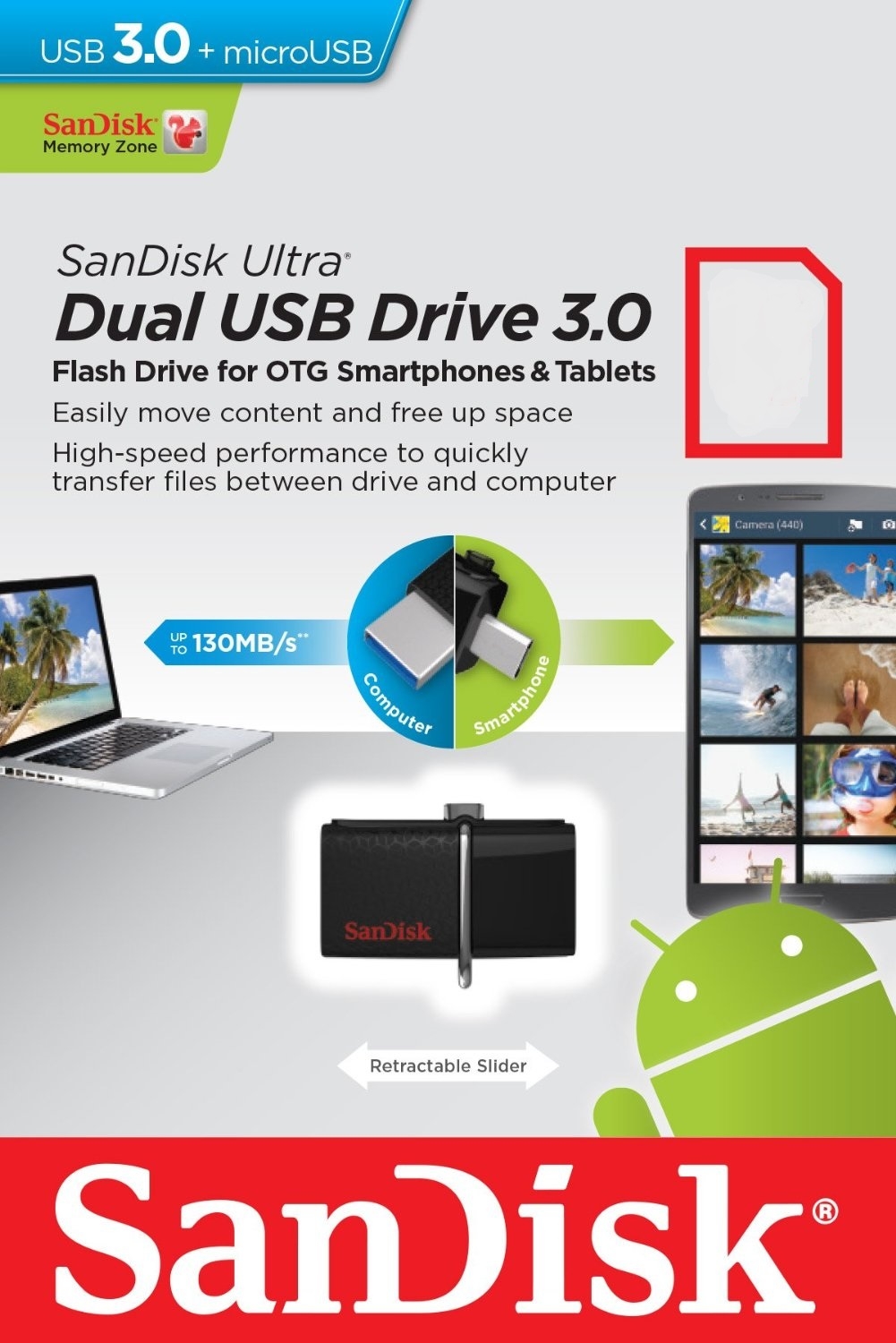 Flash Drive 32GB Sandisk USB 3.0 Black