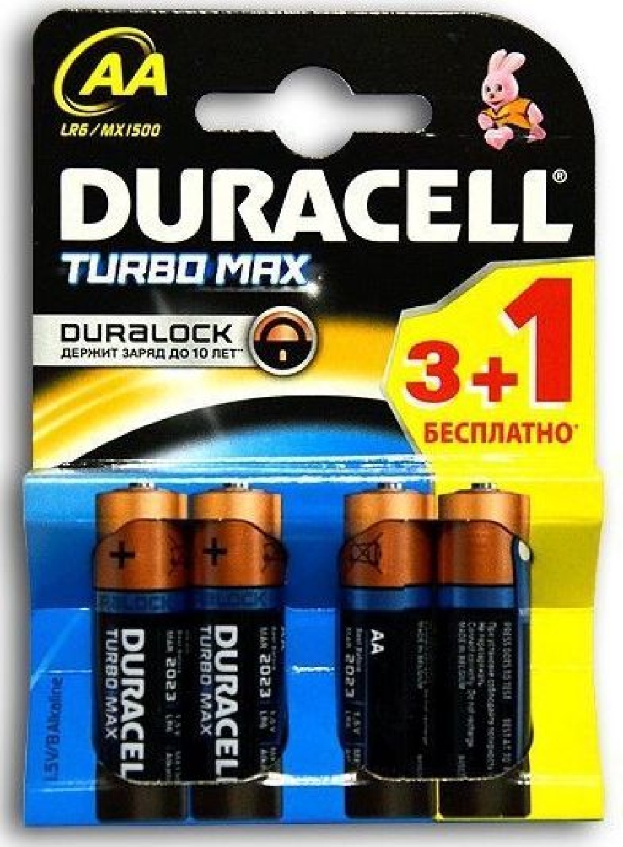 Батарейка Durasell Turbo MAX LR06 3+1BL