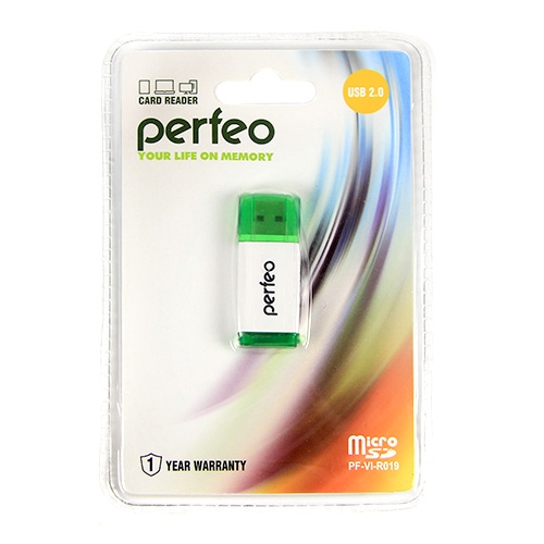 Картридер Perfeo PF-VI-R019 Green