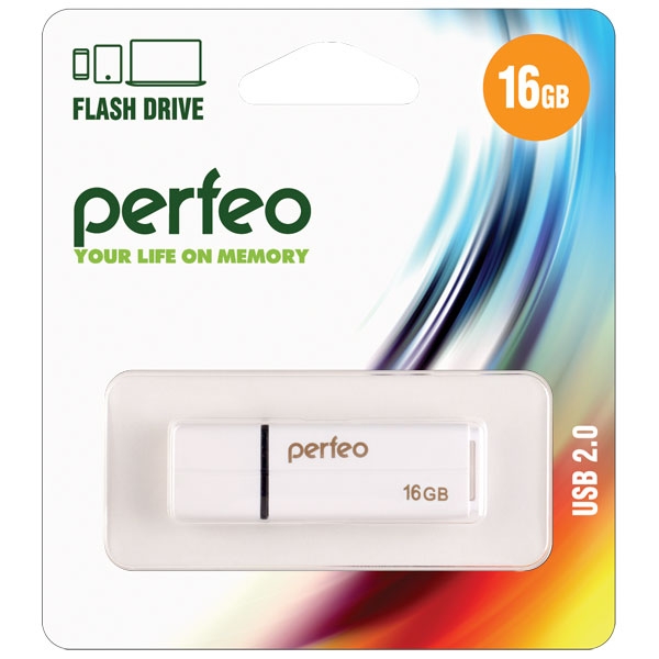 Flash Drive 16GB Perfeo C01G2 White