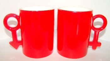 Комплект из 2 кружек пара хамелеон (М+Ж) красный