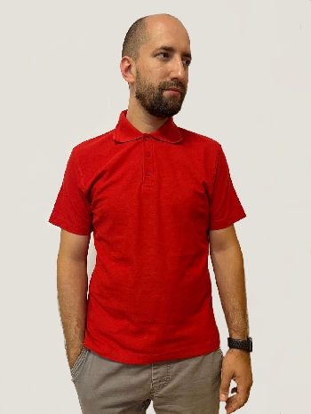 Рубашка поло Мужская 44/XS  Красная Cotton line