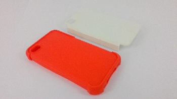 3D Чехол белый пластиковый глянцевый чехол для смартфона Apple iPhone  4/4s с белым силиконовым противоударным бампером  (для 3D-вакуумной машины)