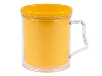 Кружка акриловая пласт с магн под вставку (желтая)