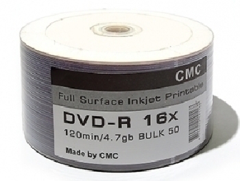 DVD-R  (50) 4.7GB CMC 16x Bulk INKPRINT