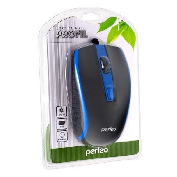Мышь USB Perfeo PF-383-ОР-B/BL черно-синий