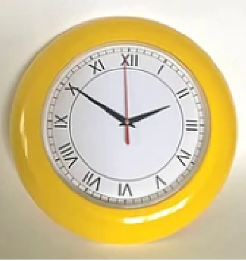 Часы акриловые D30 см желтые